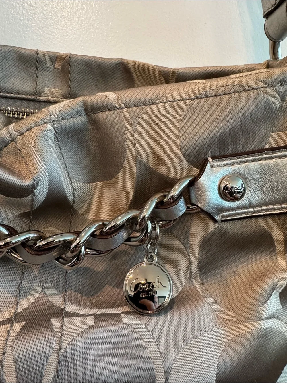 Coach Signature Chain Hobo Bag